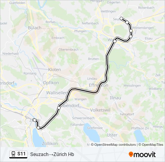 S11 train Line Map