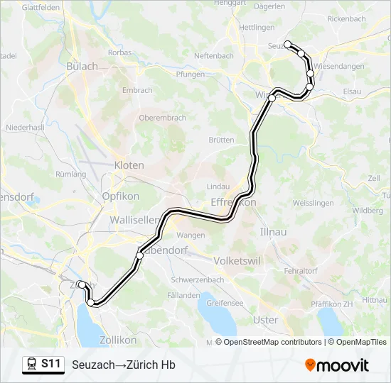 S11 Train Line Map