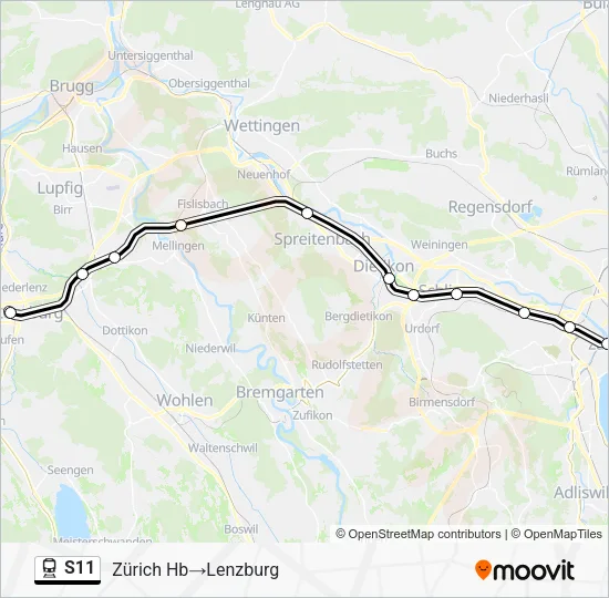 S11 Train Line Map