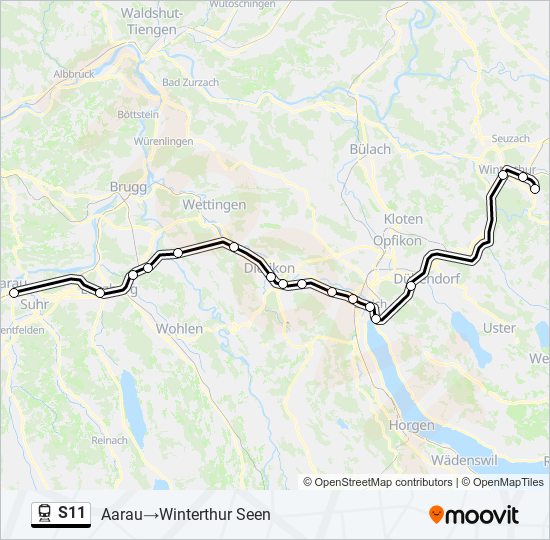 Plan de la ligne S11 de train