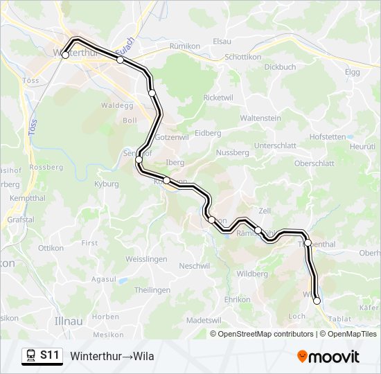 S11 Train Line Map