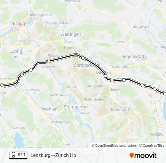 S11 Train Line Map