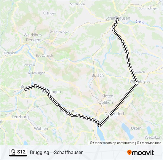 S12 train Line Map