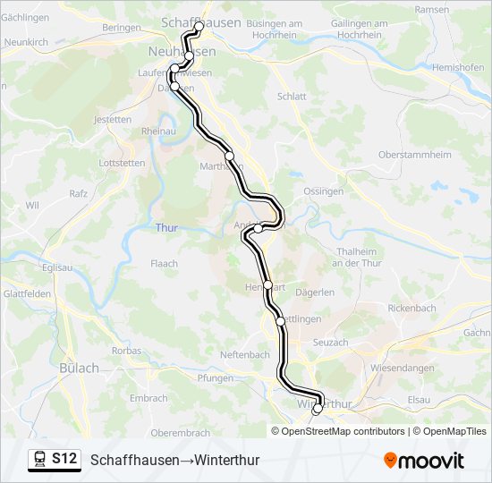 S12 train Line Map