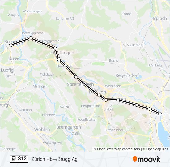 S12 train Line Map