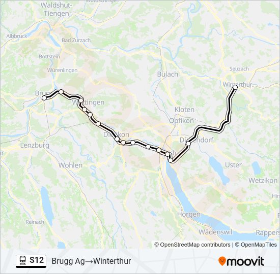 S12 train Line Map