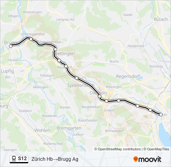 S12 Train Line Map