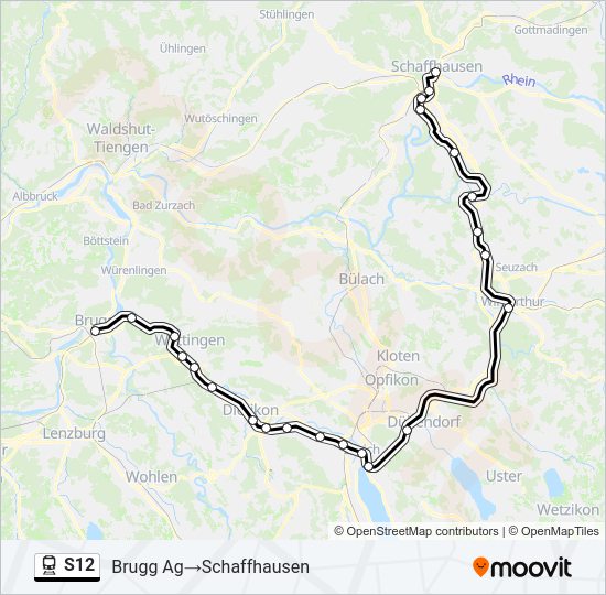 S12 train Line Map