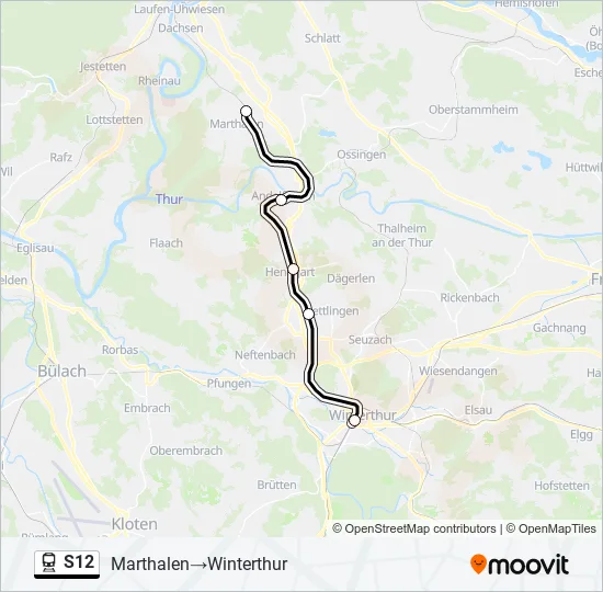 S12 Train Line Map