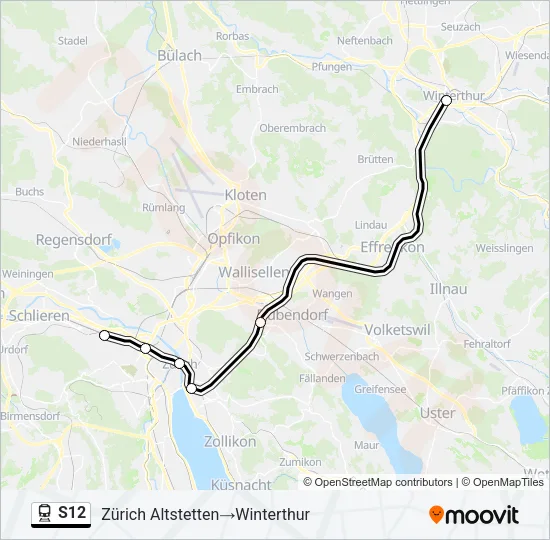 S12 Train Line Map