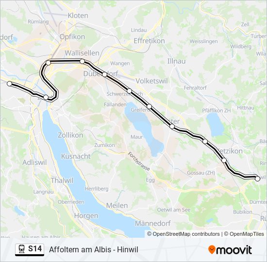 S14 train Line Map