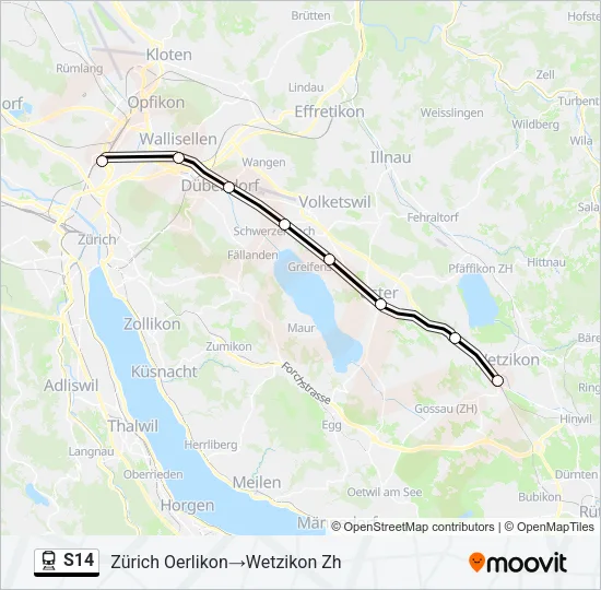 S14 Train Line Map