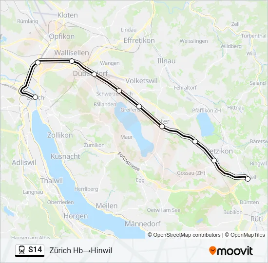S14 Train Line Map
