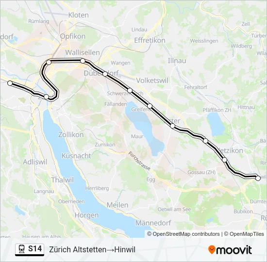 S14 Train Line Map