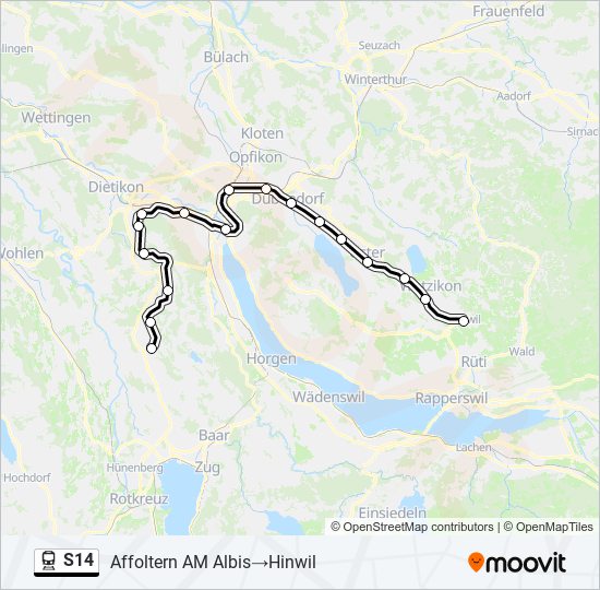 S14 train Line Map