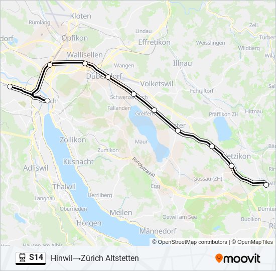 S14 train Line Map