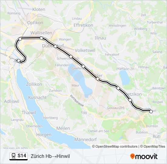 S14 Train Line Map