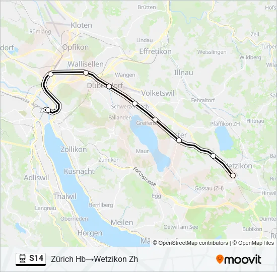 S14 Train Line Map