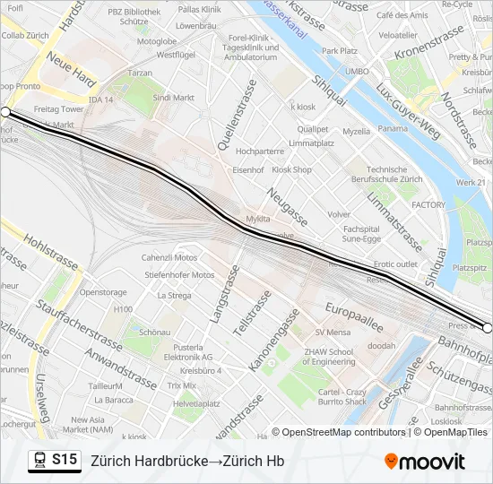 S15 Train Line Map
