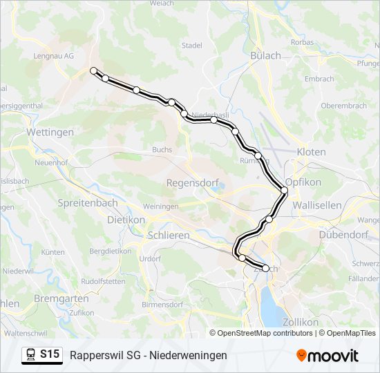 Bahnlinie S15 Karte