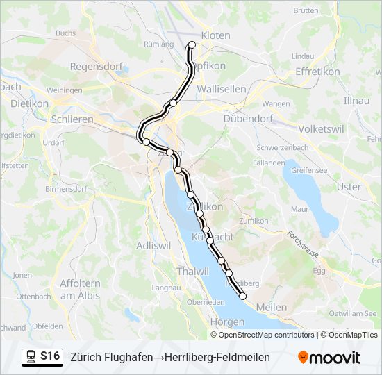 S16 Train Line Map