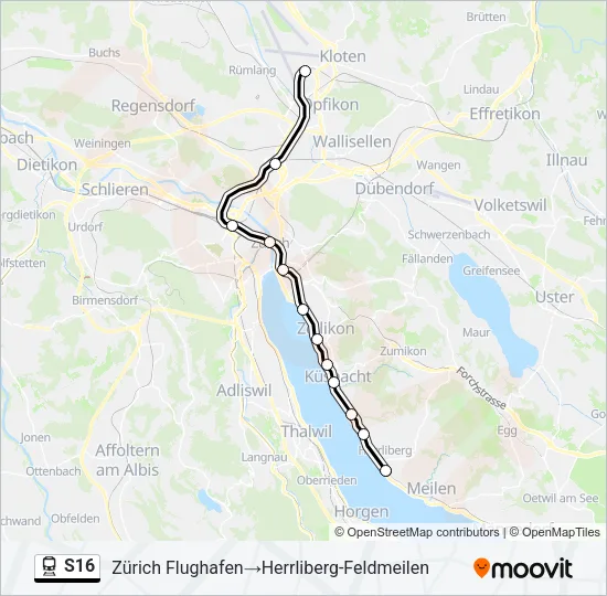 S16 Train Line Map