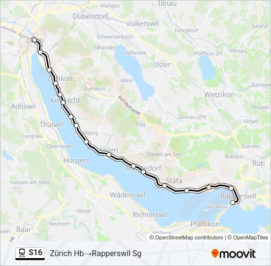 S16 Train Line Map