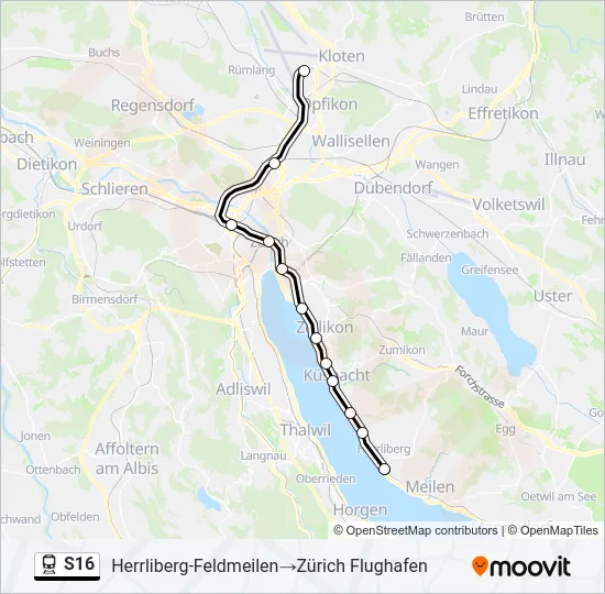 S16 Train Line Map