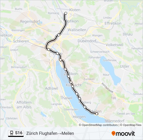 S16 Train Line Map