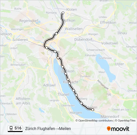 S16 Train Line Map