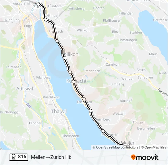 S16 Train Line Map