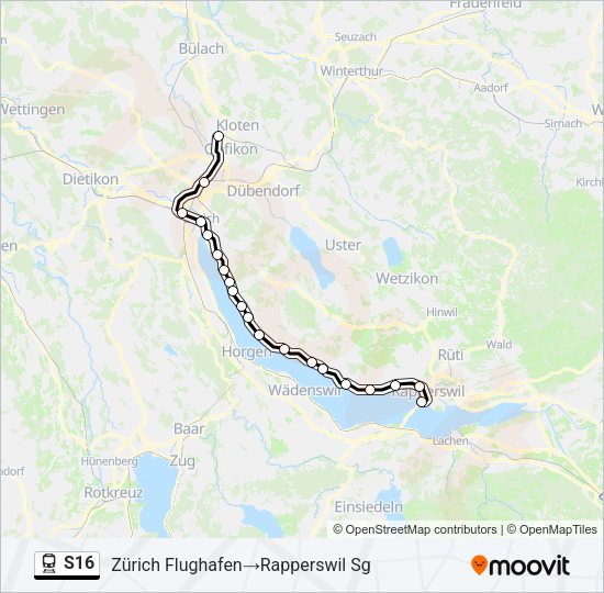 S16 Train Line Map