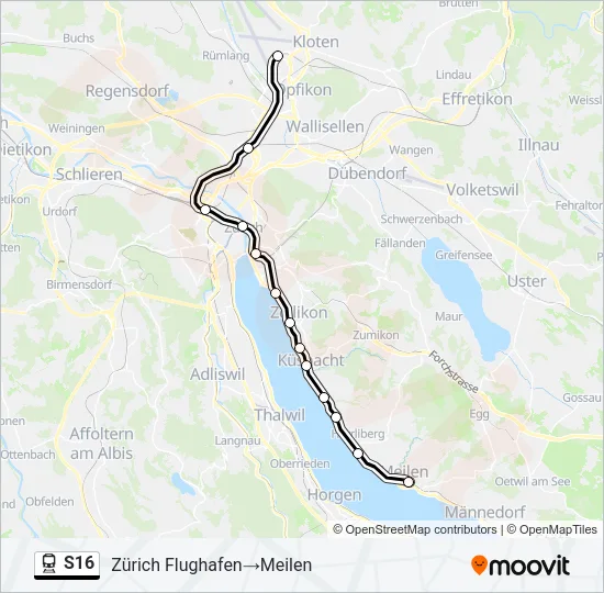 S16 Train Line Map