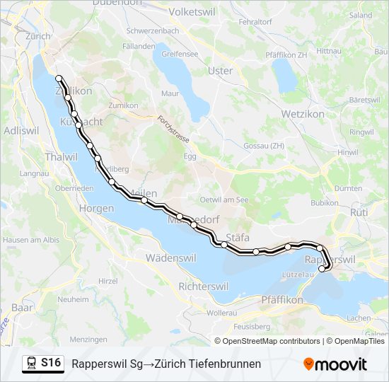 S16 Train Line Map