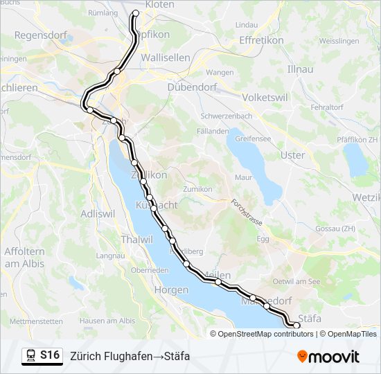 S16 Train Line Map
