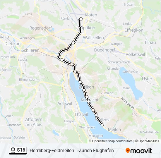 S16 Train Line Map
