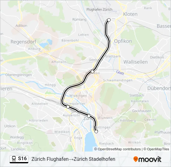 S16 Train Line Map