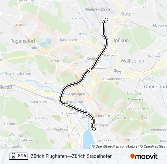 S16 Train Line Map