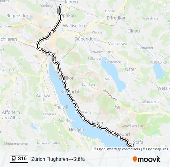 S16 Train Line Map
