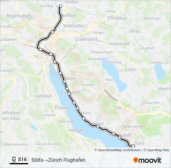 S16 Train Line Map