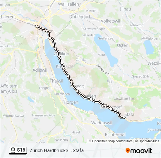 S16 Train Line Map