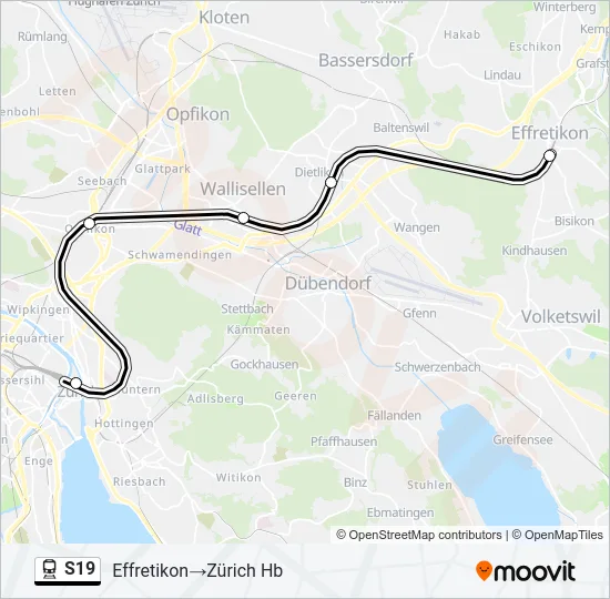 S19 Train Line Map