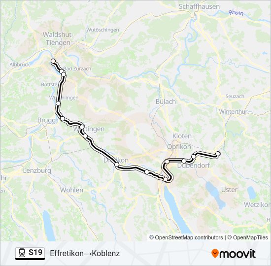 S19 Train Line Map