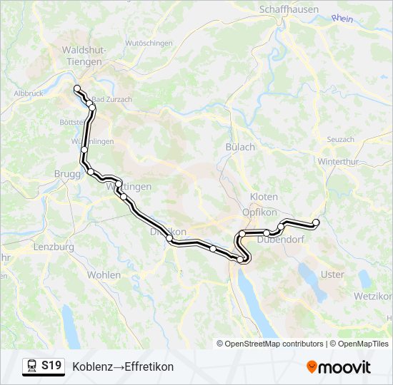 S19 Train Line Map