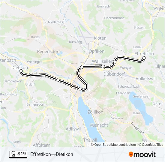 S19 train Line Map