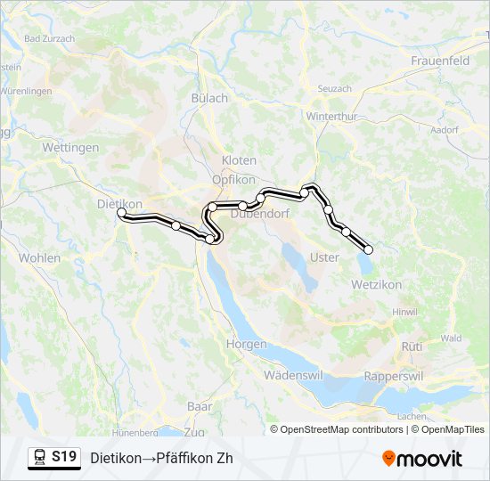 S19 Train Line Map