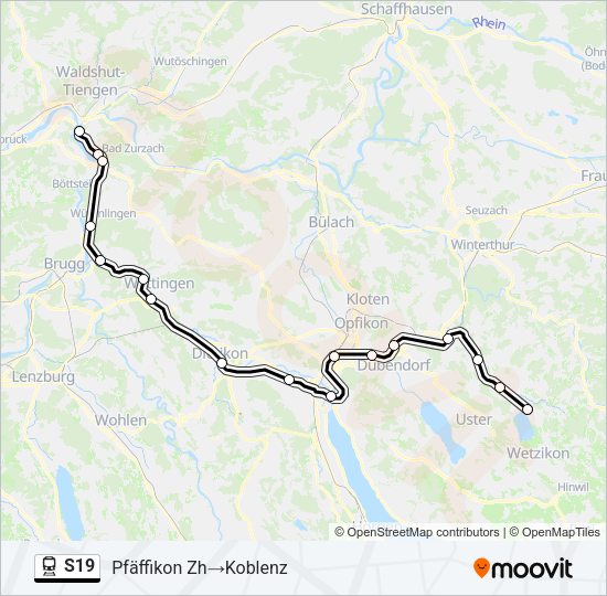 S19 Train Line Map