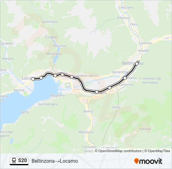 S20 train Line Map