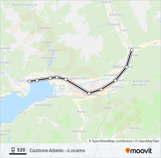 S20 train Line Map