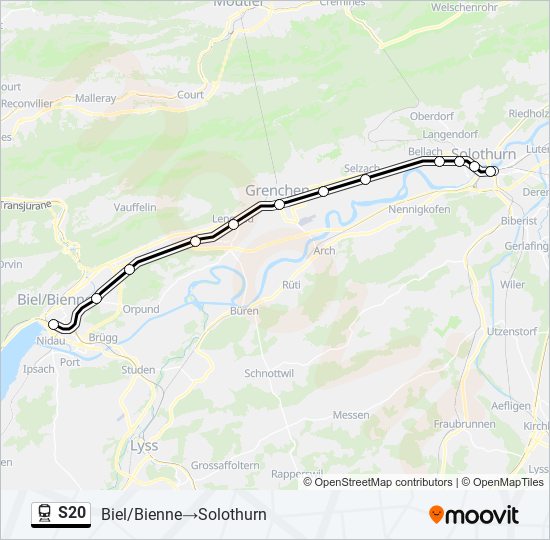 S20 train Line Map